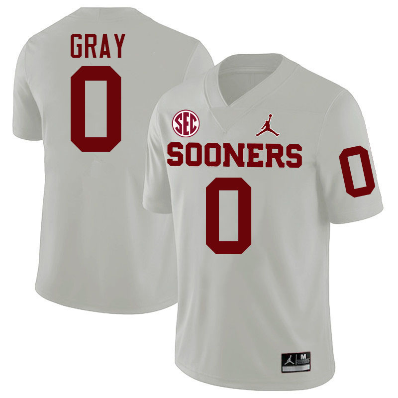 Oklahoma Sooners #0 Eric Gray College Football Jerseys,Uniforms-White